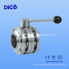 Indústria de Alimentos Aço Inoxidável 3PC Weld Butterfly Valve